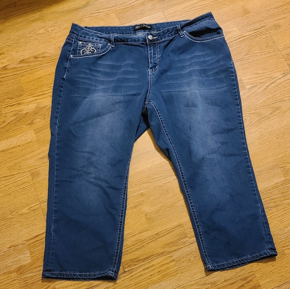 Love Indigo crop jeans plus size 22